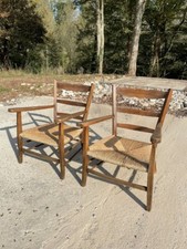 2 fauteuils bas rustique en