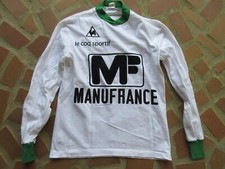 MAILLOT SAINT-ÉTIENNE n°11 MANUFRANCE LE COQ SPORTIF VINTAGE BLANC SHIRT 2X3