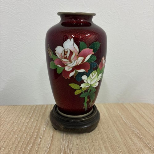Red cloisonne rose - rose, with