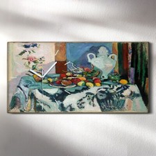 Horloge Silencieuse murale sur toile 60x30 bleu nature morte henri matisse