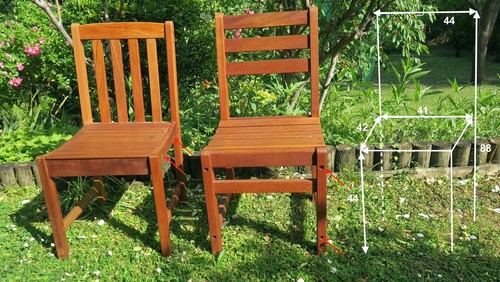 Chaises jardin teck brut - jardin,