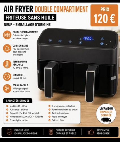 Air fryer avec double - air,