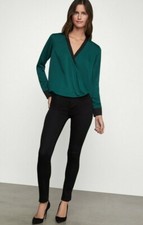 BCBG MAXAZRIA Womens NEW Without tag Surplice blouse top Haut cache-coeur Size S