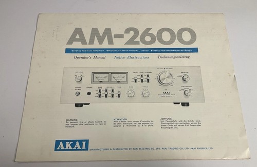 Akai 2600 stereo pre main - akai, am-2600