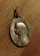 Médaille Religieuse Ancienne Ste Bernadette De Lourdes Vierge Marie Signée OBC 