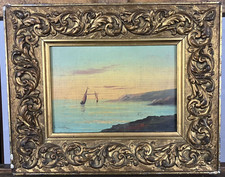 Ancienne huile : marine orientaliste signée MARTIN ? Paysage Voilier navigation