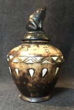 Vase canope en bois & nacre Grenouille Égypte