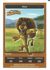 CARTE A JOUER DISNEY CARREFOUR 2010 DREAMWORKS MADAGASCAR ALEX 46 / 216    #CKDB