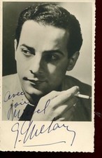 PHOTOGRAPHIE sur carte avec AUTOGRAPHE du chanteur Georges GUETARY