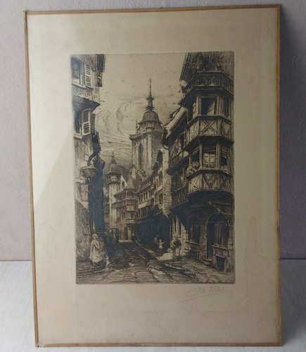 Ancien tableau eau forte - ancien,