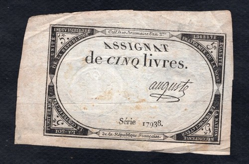Assignat livres an - assignat, de