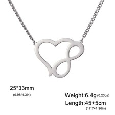 collier pendentif amour infini en acier inoxydable pour femmes, bijoux à la mode