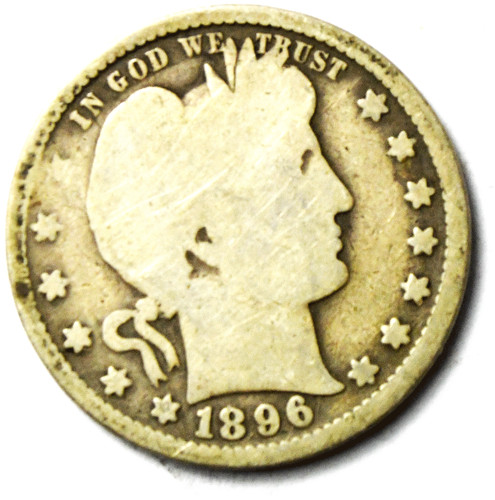 1896 25c barber silver - 1896,