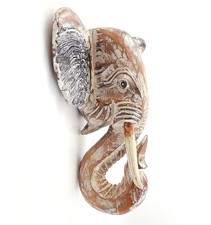 Tête d'éléphant en bois