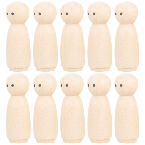 10pcs diy unpainted wooden peg - 10pcs,