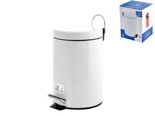 Poubelle Inox Blanche À Pédale 20L Maison