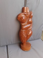 Buste de femme sculpté à la main – Art tribal vintage en bois exotique –...