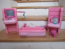 * Lot mobilier vintage Molto poupée mannequin Salle de bains compatible Barbie *