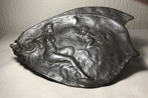 Plaque art nouveau signée - plaque,
