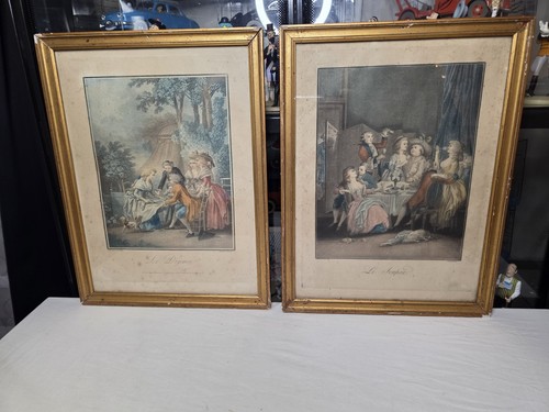Paire de gravures en - ✨️,