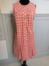 Pur vintage robe ancienne blouse orange carreaux  taille 40 ? B4 Guy Dubouis