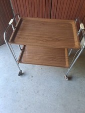 TABLE DESSERTE BAR  ROULANTE FORMICA ET CHROME, PLIANTE VINTAGE 60/ 70 s 