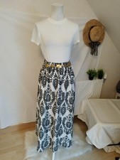 Jupe Longue Été Noire Et Blanche Style Bohème Femme Taille M, 38 🩷