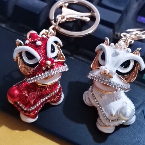 Porte clé lion danse - danse, strass