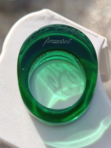 Bague cristal gravé vert - bague,
