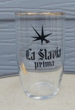 ANCIEN  VERRE A BIERE LA SLAVIA PRIMA PUBLICITAIRE  BISTRO CAFE