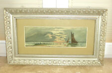 XL Aquarelle Image Vers 1900 Signé E. Siebert Bateau À Voile NK-2567