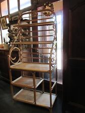 Grande étagère sur pied - bambou et bois - vintage - meuble - rangement