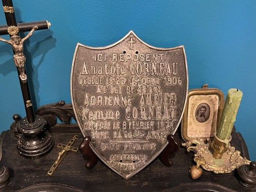Plaque mortuaire écu - mortuaire,