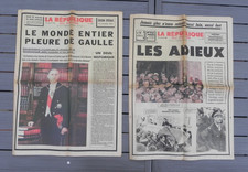 2 JOURNAUX de Novembre 1970 " Décès  du GENERAL DE GAULLE "