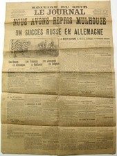 Le Journal 20 août 1914 Nous avons repris Mulhouse succès russe en Allemagne ww1