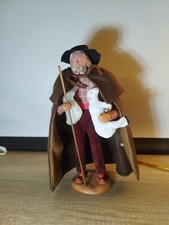 Santon provençal - Le Berger à l’Agne en terre cuite signé