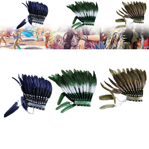 Coiffe indienne plumes - en,