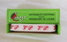 Ancien ruban initiales tissé