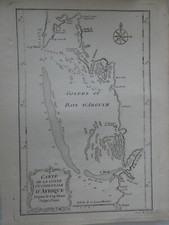 Gravure XVIIIe vers 1750 carte cote occidentale afrique du cap blanc à Tanit