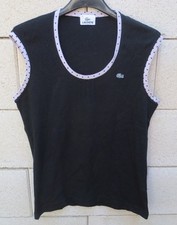 Tee-Shirt top LACOSTE Devanlay femme noir 44 débardeur