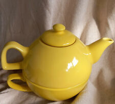 PETITE TASSE THEIERE JAUNE  EGOISTE POUR THE OU TISANE 3 PIECES FAIENCE