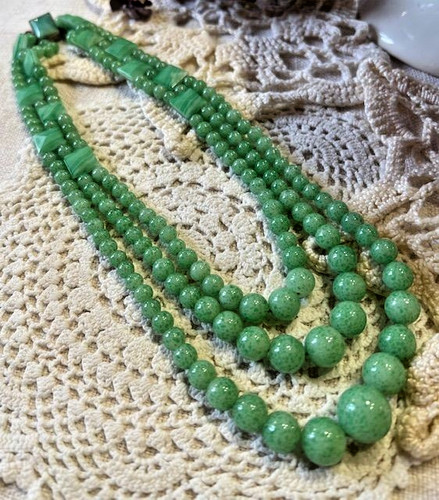 Collier ancien rangs perles - 3,