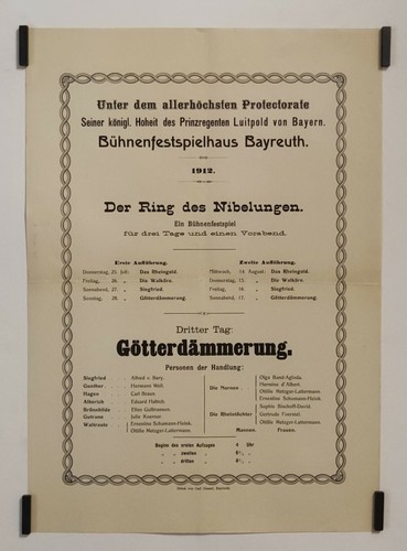 Bayreuth festival 1912 - bayreuth, affiche