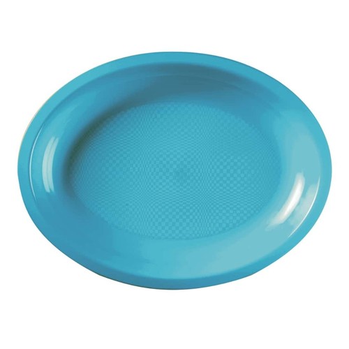 Assiette ovale turquoise - ovale,