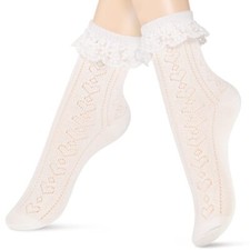 Blanc Chaussettes en Dentelle