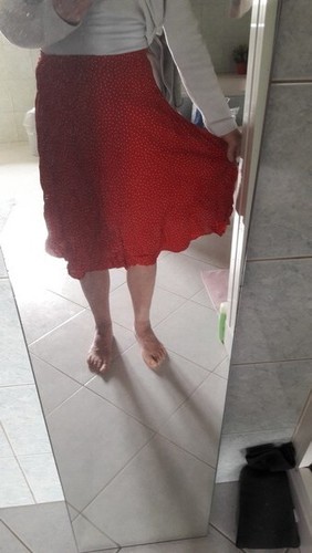 Caroll jupe fluide rouge - rouge, pois
