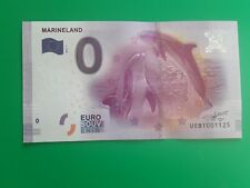 0 Zero Euro Schein billet souvenir touristique  Marineland UEBT  2016 dos Bigben