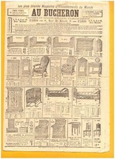 PARIS (IV°) FABRIQUE de MEUBLES / GRAND MAGASIN "AU BUCHERON" Tract début 1900