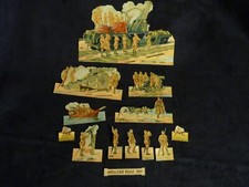 PRO PATRIA  Lot de SOLDATS PAPIER carton  ARTILLERIE BELGE 1917 recto verso