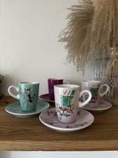Lot De 4 Tasses Avec Soucoupes Geneviève Lethu L’amour Est Toujours Du Voyage
